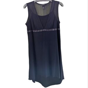 Lane Bryant High Low Hem Sheer Empire waist black dress,size 14/16 Holiday